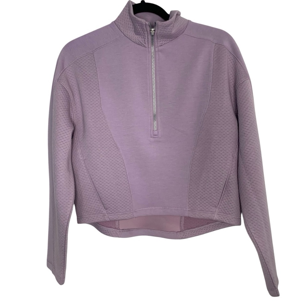 Spyder Lilac Purple Oversized Small Cropped Half Zip Pullover Kangaroo Hoodie